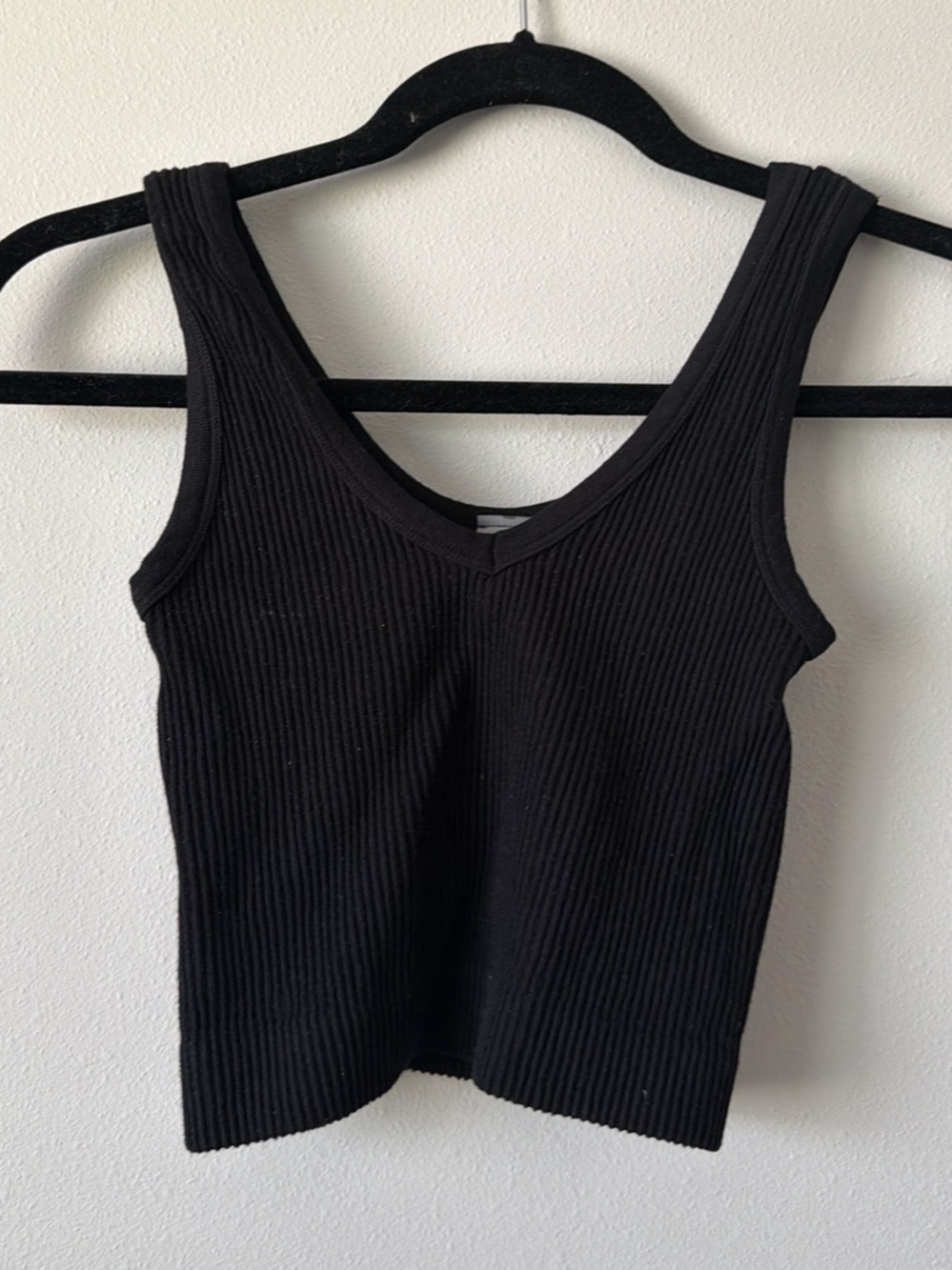 BRAND NEW Black Ribbed V-Neck Tank Top -